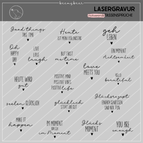 Lasergravur MOTIVIERENDE TASSENSPRÜCHE [Digital]