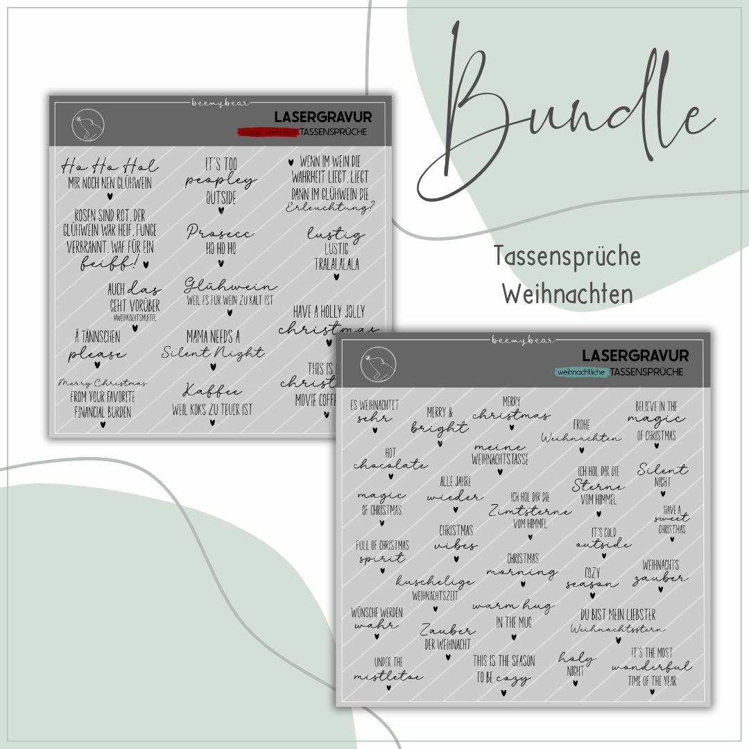 Bundle unserer Lasergravur Dateien zu Weihnachten