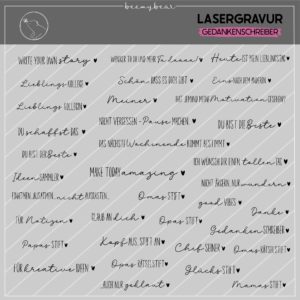 Lasergravur Gedankenschreiber