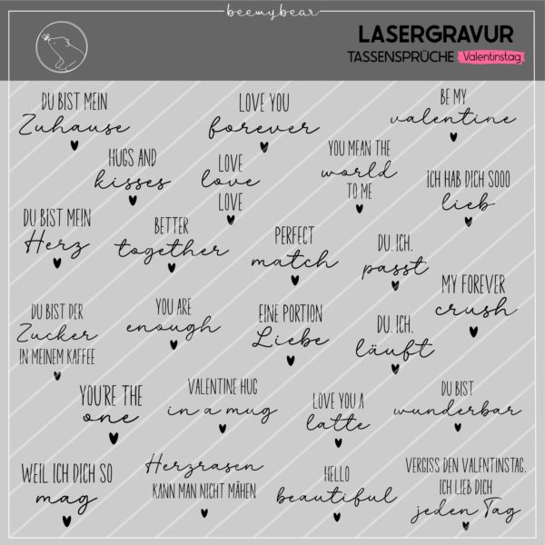 Lasergravur Tassensprüche VALENTINSTAG [Digital]