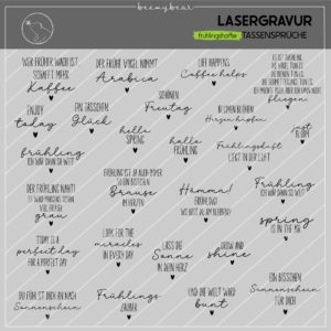 Lasergravur frühlingshafte Tassensprüche